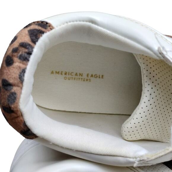 American Eagle White and cheetah/leopard Sneakers -Women's 10 -Laces, Perforated - Picture 10 of 11